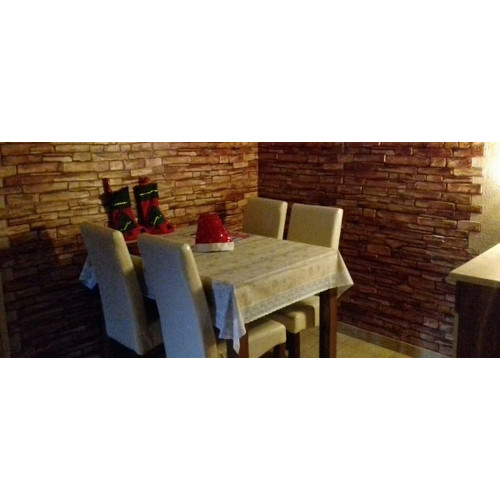 FLEXWALL PVC falpanel Karelian kőmintás barna 98×49,5 cm, beltéri falburkolat