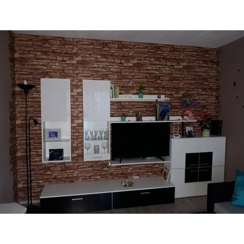 FLEXWALL PVC falpanel Karelian kőmintás barna 98×49,5 cm, beltéri falburkolat