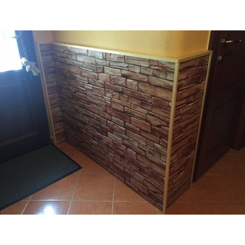 FLEXWALL PVC falpanel Karelian kőmintás barna 98×49,5 cm, beltéri falburkolat