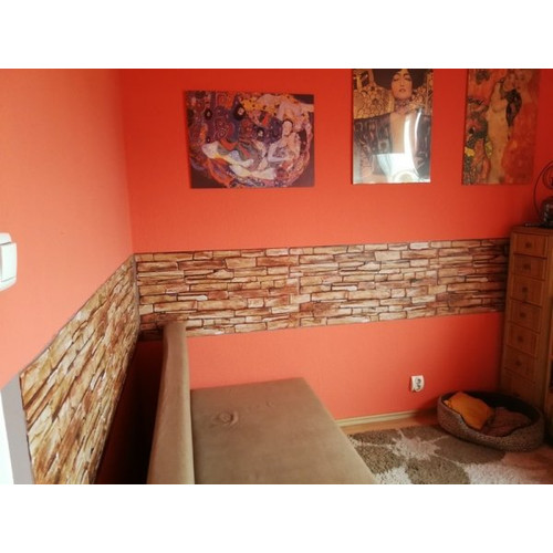 FLEXWALL PVC falpanel Karelian kőmintás barna 98×49,5 cm, beltéri falburkolat