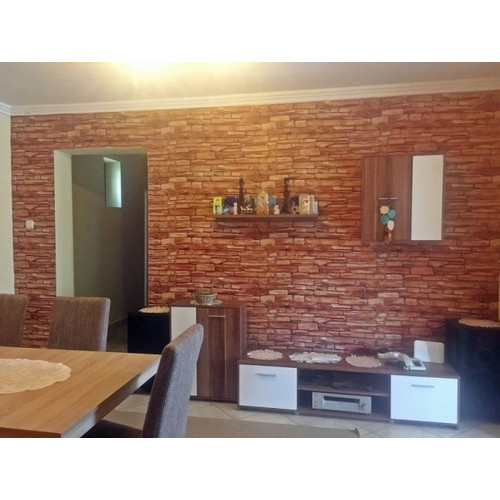 FLEXWALL PVC falpanel Karelian kőmintás barna 98×49,5 cm, beltéri falburkolat