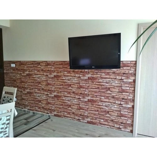 FLEXWALL PVC falpanel Karelian kőmintás barna 98×49,5 cm, beltéri falburkolat