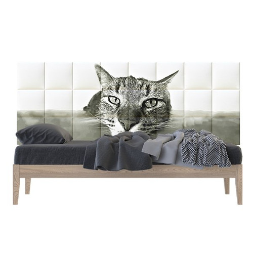 Cat cica macskás nyomtatott műbőr falvédő ágy mellé (200x75 cm)