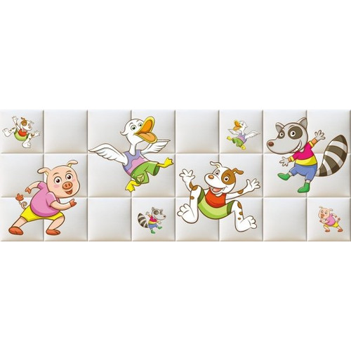 Happy animals vidám állatok design nyomtatott műbőr falvédő (200x75 cm), ágy mögé falburkolat Happy animals vidám állatok design nyomtatott műbőr falvédő (200x75 cm), ágy mögé falburkolat