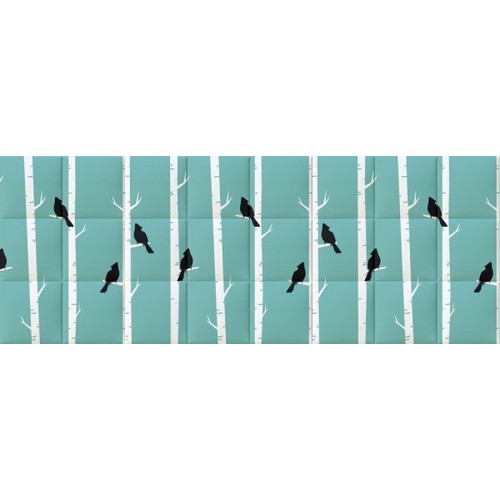 Madarak grafika nyomtatott műbőr falvédő (200x75 cm)