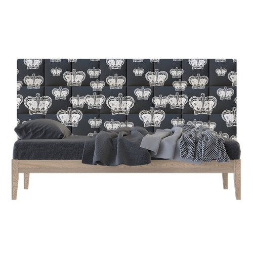 Koronák nyomtatott modern design műbőr falvédő (200x75 cm), ágy mögé falburkolat Koronák nyomtatott modern design műbőr falvédő (200x75 cm), ágy mögé falburkolat
