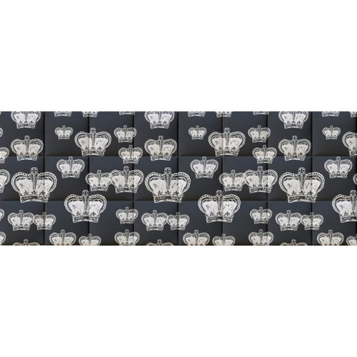 Koronák nyomtatott modern design műbőr falvédő (200x75 cm), ágy mögé falburkolat Koronák nyomtatott modern design műbőr falvédő (200x75 cm), ágy mögé falburkolat