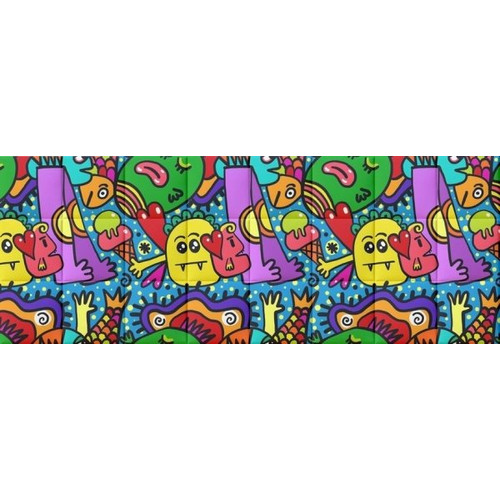 Funny vidám színes nyomtatott műbőr falvédő (200x75 cm)