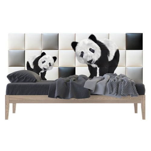 Panda macik nyomtatott műbőr falvédő (200x75 cm)