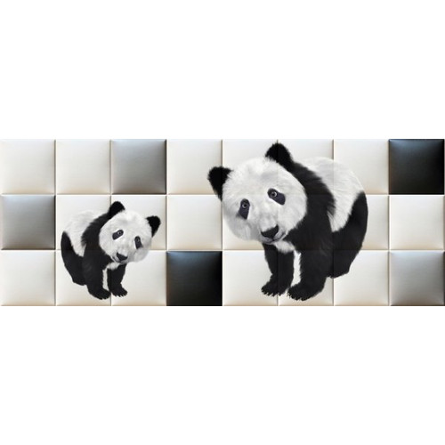 Panda macik nyomtatott műbőr falvédő (200x75 cm)
