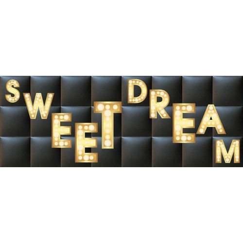 Sweet dream édes álom felirat nyomtatott műbőr falvédő (200x75 cm), ágy mögé falburkolat Sweet dream édes álom felirat nyomtatott műbőr falvédő (200x75 cm), ágy mögé falburkolat