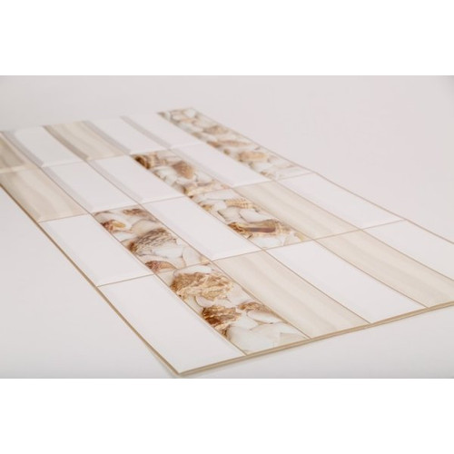 20 db FLEXWALL PVC falburkolat Tile Sandy coast kagylós 96x48 cm falpanel csomagajánlat