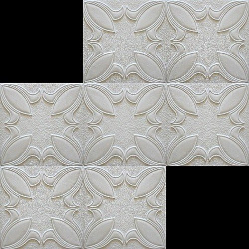 Álmennyezet - Marbet IRYS mintás fehér festhető polisztirol dekor mennyezeti burkolólap (50x50cm) nútos Álmennyezet - Marbet IRYS mintás fehér festhető polisztirol dekor mennyezeti burkolólap (50x50cm) nútos