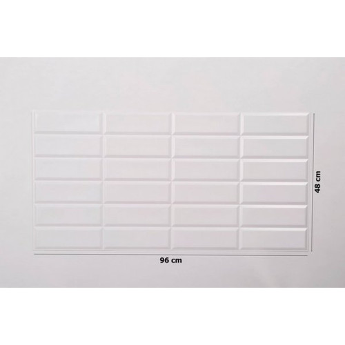 FLEXWALL PVC falburkolat White Seam fehér csempe, fehér fuga 96x48 cm, konyha, fürdőszobai FLEXWALL PVC falburkolat White Seam fehér csempe, fehér fuga 96x48 cm, konyha, fürdőszobai