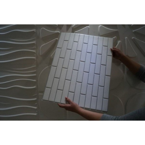 M-FLEX PVC dekor falpanel fehér színben, tégla panel-1, vízálló