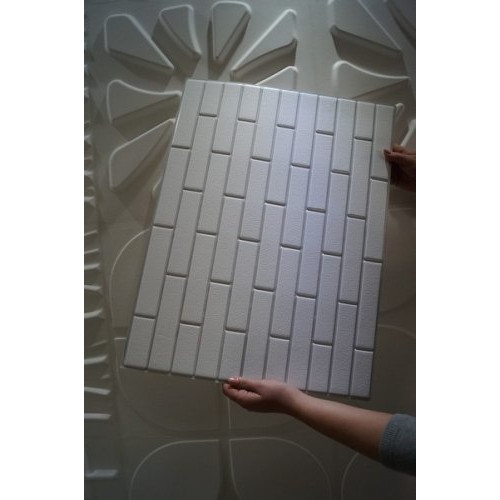 M-FLEX PVC dekor falpanel fehér színben, tégla panel-1, vízálló