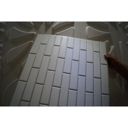 M-FLEX PVC dekor falpanel fehér színben, tégla panel-1, vízálló