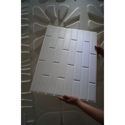 M-FLEX PVC dekor falburkolat téglamintás panel-3, műanyag fehér színben M-FLEX PVC dekor falburkolat téglamintás panel-3, műanyag fehér színben