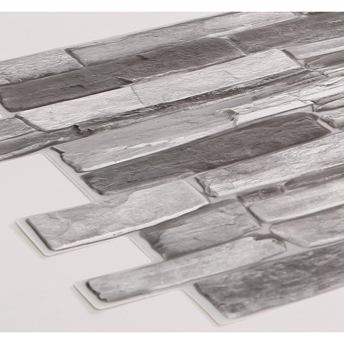 FLEXWALL PVC falpanel Grey Stone szürke kő PVC falpanel 98x49,5 cm, beltéri falburkolat FLEXWALL PVC falpanel Grey Stone szürke kő PVC falpanel 98x49,5 cm, beltéri falburkolat