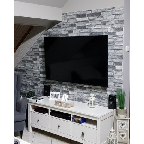 FLEXWALL PVC falpanel Grey Stone szürke kő PVC falpanel 98x49,5 cm, beltéri falburkolat FLEXWALL PVC falpanel Grey Stone szürke kő PVC falpanel 98x49,5 cm, beltéri falburkolat