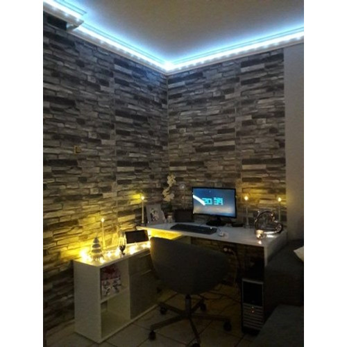 FLEXWALL PVC falpanel Grey Stone szürke kő PVC falpanel 98x49,5 cm, beltéri falburkolat FLEXWALL PVC falpanel Grey Stone szürke kő PVC falpanel 98x49,5 cm, beltéri falburkolat