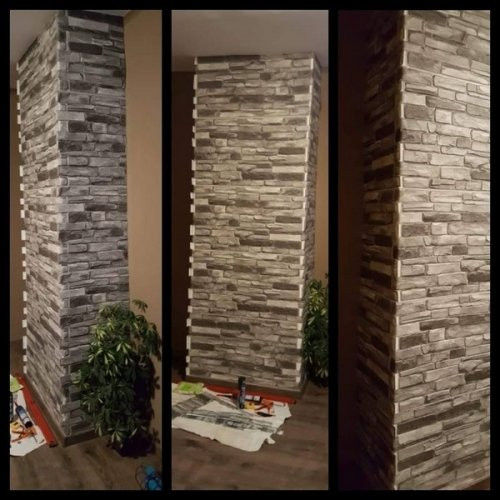 FLEXWALL PVC falpanel Grey Stone szürke kő PVC falpanel 98x49,5 cm, beltéri falburkolat FLEXWALL PVC falpanel Grey Stone szürke kő PVC falpanel 98x49,5 cm, beltéri falburkolat