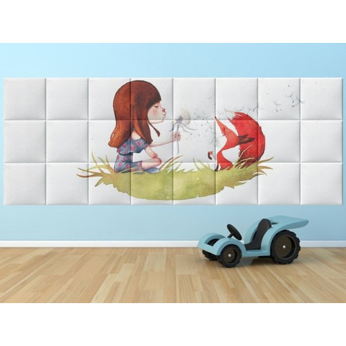 Gabillustrator-4 kislány mese nyomtatott műbőr falvédő (200x75 cm)