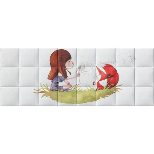 Gabillustrator-4 kislány mese nyomtatott műbőr falvédő (200x75 cm)