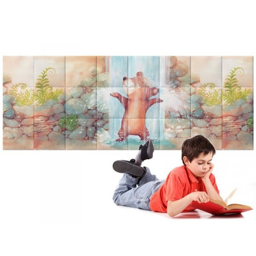 Gabillustrator-6 maci mese grafika 3d nyomtatott műbőr falvédő (200x75 cm)