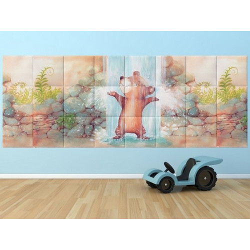 Gabillustrator-6 maci mese grafika 3d nyomtatott műbőr falvédő (200x75 cm)