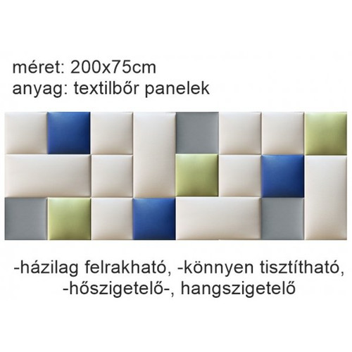 Színes Műbőr falvédő-116 V-36 kárpitozott faldekoráció (200x75 cm)