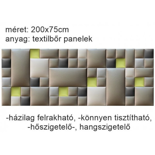Műbőr falvédő-147 P-2 komplett falpanel faldekoráció (200x75 cm)