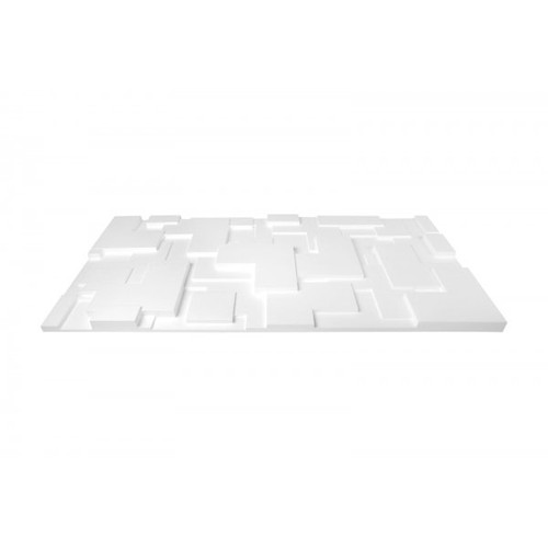 Falburkolat - Marbet PD-2 modern formák fehér festhető polisztirol falpanel (96x48cm)