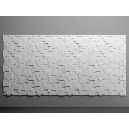 Falburkolat - Marbet PD-2 modern formák fehér festhető polisztirol falpanel (96x48cm)