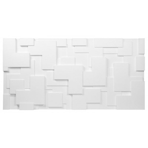 Falburkolat - Marbet PD-2 modern formák fehér festhető polisztirol falpanel (96x48cm)
