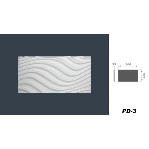 Falburkolat - Marbet hullámos fehér festhető polisztirol PD-3 falpanel (96x48cm) Falburkolat - Marbet hullámos fehér festhető polisztirol PD-3 falpanel (96x48cm)