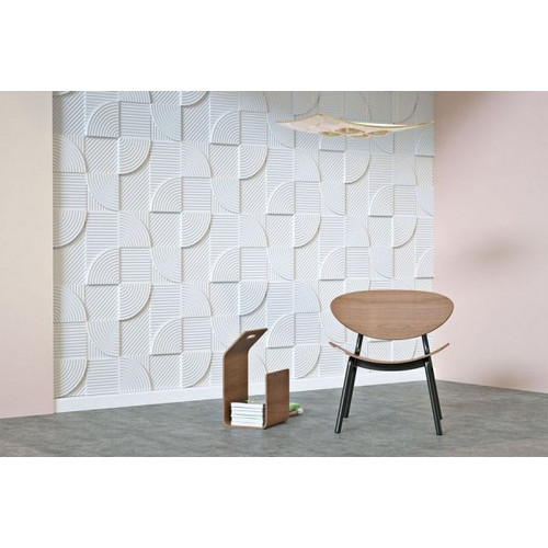 Falburkolat - Marbet PD-4 körök festhető fehér polisztirol falpanel (96x48cm)
