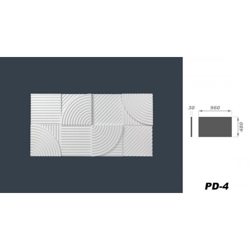 Falburkolat - Marbet PD-4 körök festhető fehér polisztirol falpanel (96x48cm)