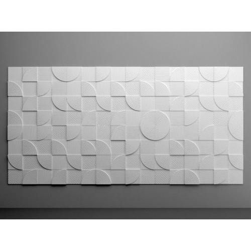 Falburkolat - Marbet PD-4 körök festhető fehér polisztirol falpanel (96x48cm)