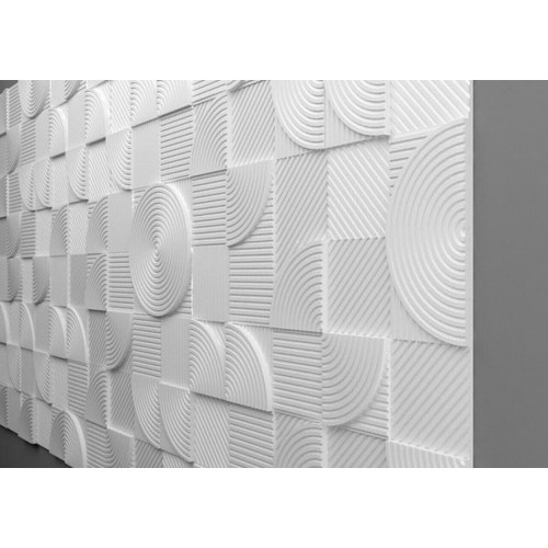 Falburkolat - Marbet PD-4 körök festhető fehér polisztirol falpanel (96x48cm)
