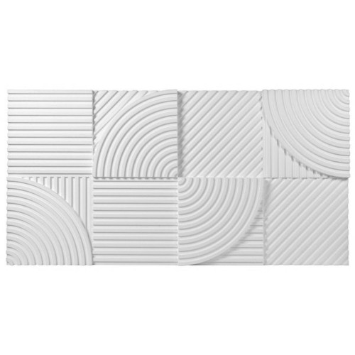 Falburkolat - Marbet PD-4 körök festhető fehér polisztirol falpanel (96x48cm)