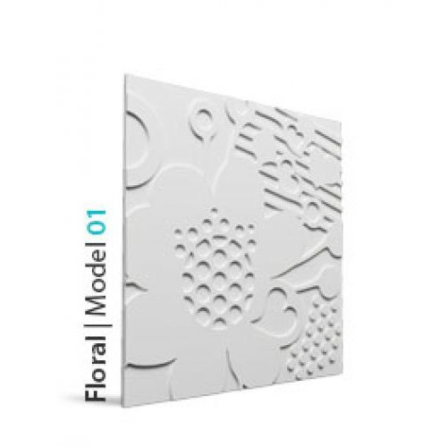 Loft Floral 01 design virágmintás beton falpanel
