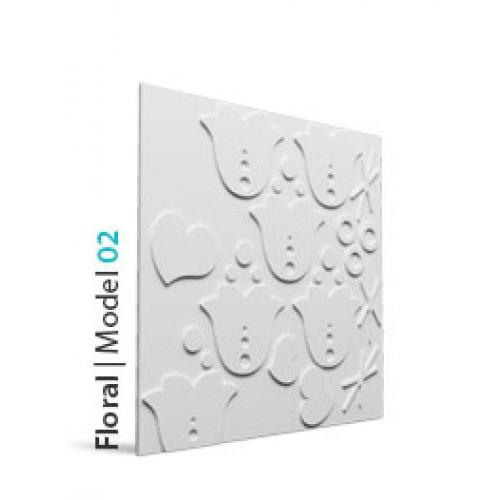 Loft Floral 02 design virágmintás beton falpanel