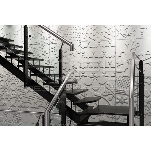 Loft Floral 05 design virágmintás beton falpanel, 3D falburkolat