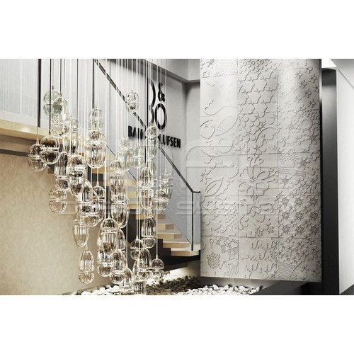 Loft Floral 05 design virágmintás beton falpanel, 3D falburkolat