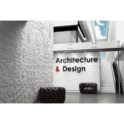 Loft Floral 05 design virágmintás beton falpanel, 3D falburkolat