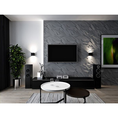 MYWALL SZAFIR fehér polisztirol modern mintás 3d falpanel, beltéri polisztirol falburkoló panel (60x60cm)