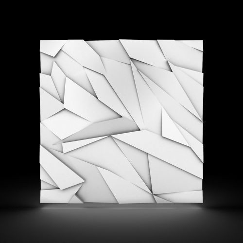 MYWALL SZAFIR fehér polisztirol modern mintás 3d falpanel, beltéri polisztirol falburkoló panel (60x60cm)