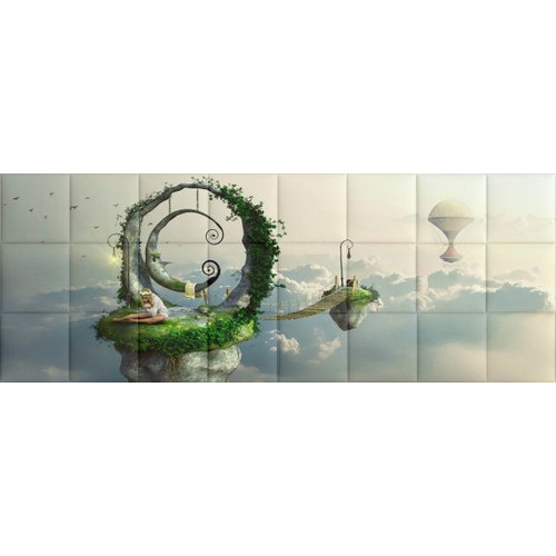 Álomvilág nyomtatott design szintetikus műbőr falvédő (200x75 cm)