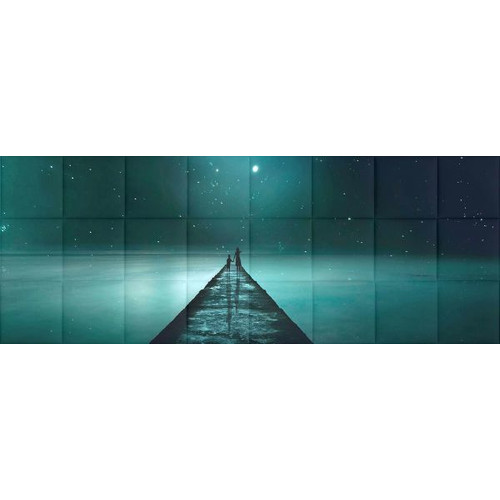 Híd zöld színű modern nyomtatott műbőr falvédő (200x75 cm), ágy mögé falburkolat Híd zöld színű modern nyomtatott műbőr falvédő (200x75 cm), ágy mögé falburkolat